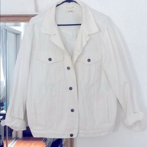 Oversize white denim jacket